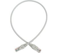 Патч-корд NTSS 2хRJ45/8P8C, T568B UTP, 5e категория, литой, 0.5 метра, LSZH, серый NTSS-PC-UTP-RJ45-5e-0.5-LSZH-GY