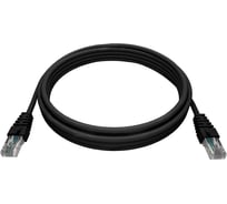 Патч-корд NTSS 2хRJ45/8P8C, T568B UTP, 5e категория, литой, 3 метра, LSZH, черный NTSS-PC-UTP-RJ45-5e-3.0-LSZH-BL