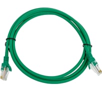 Патч-корд NTSS 2хRJ45/8P8C, T568B UTP, 5e категория, литой, 1.5 метра, LSZH, зеленый NTSS-PC-UTP-RJ45-5e-1.5-LSZH-GN