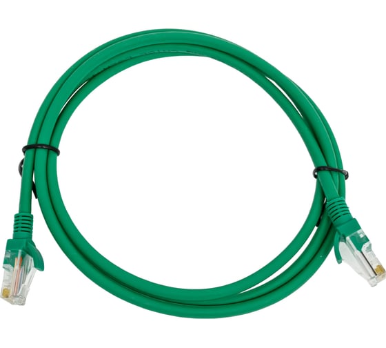 Патч-корд NTSS 2хRJ45/8P8C, T568B UTP, 5e категория, литой, 1.5 метра, LSZH, зеленый NTSS-PC-UTP-RJ45-5e-1.5-LSZH-GN