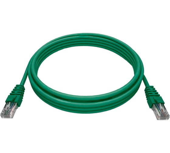 Патч-корд NTSS 2хRJ45/8P8C, T568B UTP, 5e категория, литой, 10 метров, LSZH, зеленый NTSS-PC-UTP-RJ45-5e-10.0-LSZH-GN 1