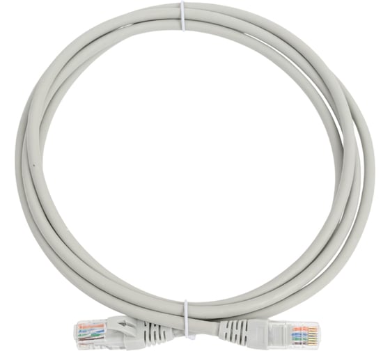 Патч-корд NTSS 2хRJ45/8P8C, T568B UTP, 5e категория, литой, 2 метра, LSZH, серый NTSS-PC-UTP-RJ45-5e-2.0-LSZH-GY 1