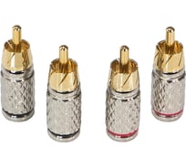 RCA - коннектор для кабеля AURA до 6 мм, 2 красных + 2 черных, блистер RCA-P601