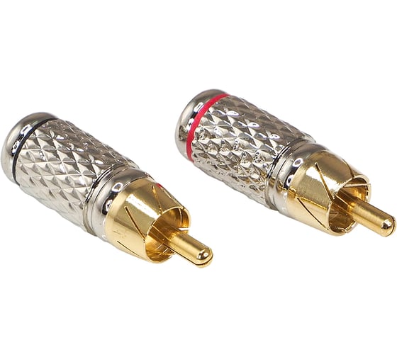 RCA - коннектор для кабеля AURA до 6 мм, 2 красных + 2 черных, блистер RCA-P601
