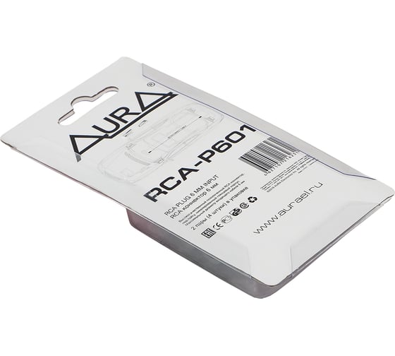 RCA - коннектор для кабеля AURA до 6 мм, 2 красных + 2 черных, блистер RCA-P601