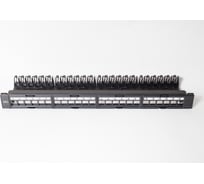 Коммутационная панель SPL модульная 19", 24 порта, 1U, с метками для маркировки, с задним организатором (без модулей), черный 500006