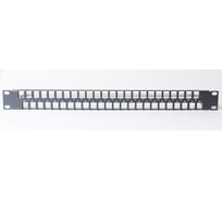 Коммутационная панель SPL модульная 19", 48 порта, 1U, с метками для маркировки, с задним организатором (без модулей), черный 500008