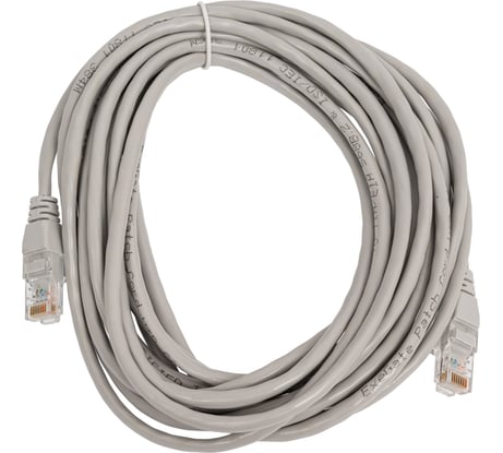 Патч-корд ExeGate UTP-RJ45-RJ45-5e-CU-5M-GY, UTP, cat.5e, 5м, медь, серый 282014