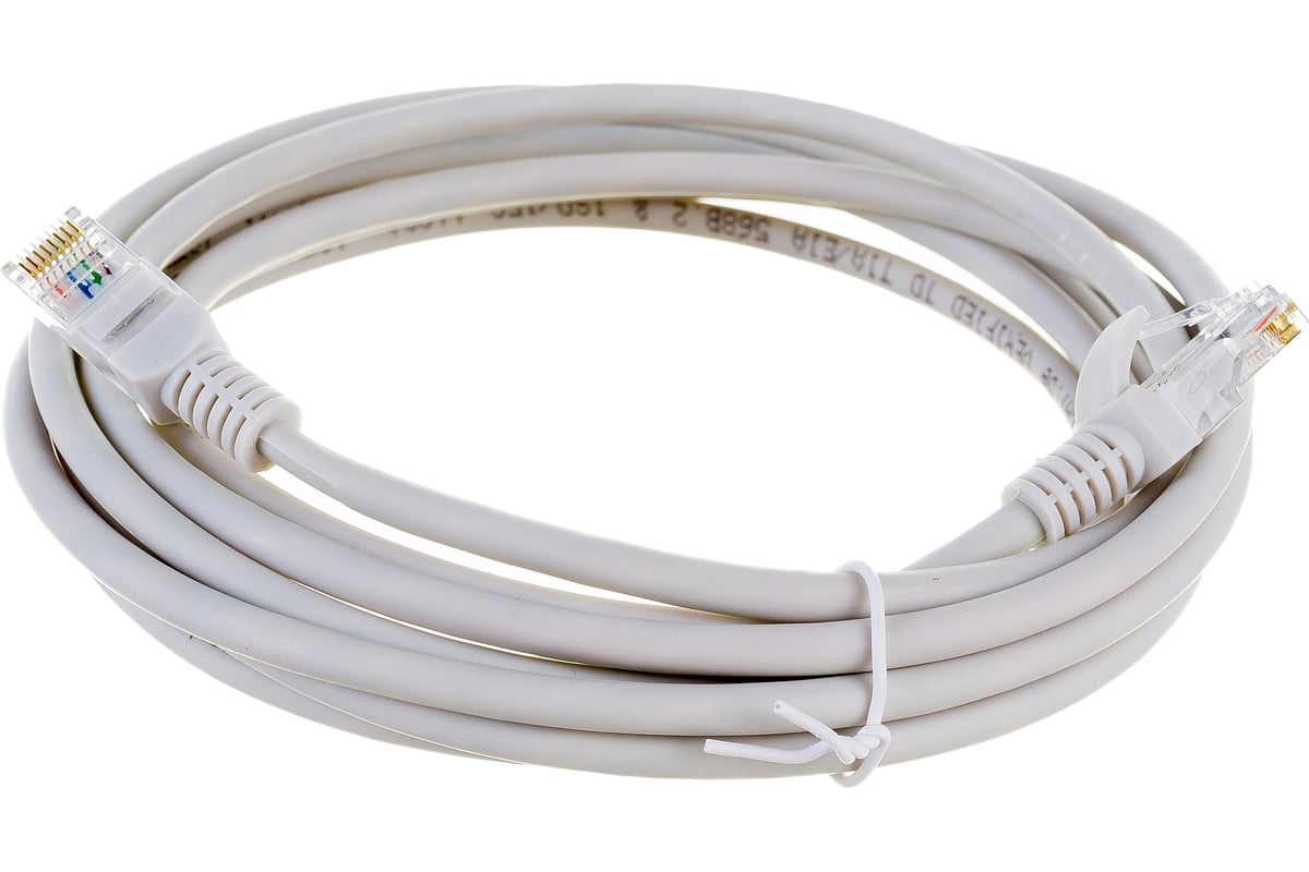 Патч-корд ExeGate UTP-RJ45-RJ45-5e-3M-LSZH-GY, UTP, cat.5e, 3м, серый ...