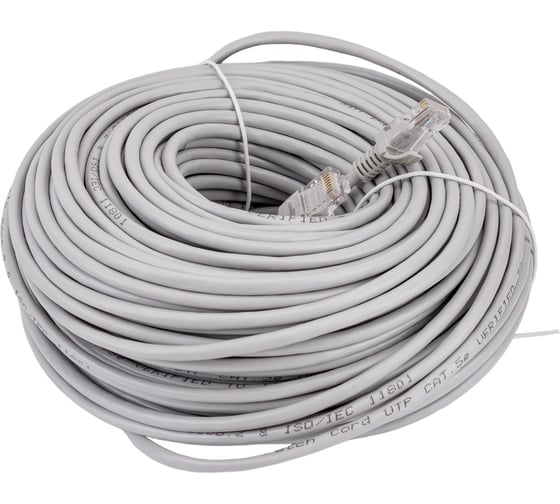 Патч-корд ExeGate UTP-RJ45-RJ45-5e-50M-GY, UTP, cat.5e, 50м, серый 272304