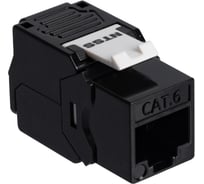 Розеточный модуль NTSS PREMIUM Keystone RJ45 UTP CAT6 180 градусов безинструментальный черный ver2 NTSS-KJ2-PM-UTP-RJ45-6-180-TL-BL