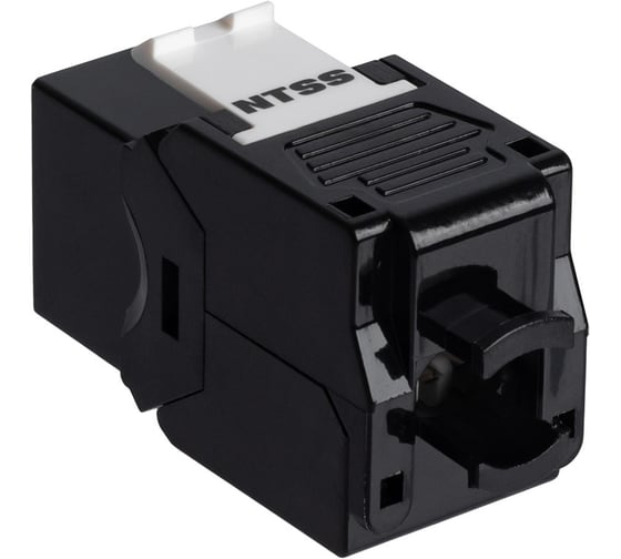 Розеточный модуль NTSS PREMIUM Keystone RJ45 UTP CAT6 180 градусов безинструментальный черный ver2 NTSS-KJ2-PM-UTP-RJ45-6-180-TL-BL