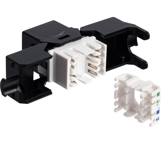 Розеточный модуль NTSS PREMIUM Keystone RJ45 UTP CAT6 180 градусов безинструментальный черный ver2 NTSS-KJ2-PM-UTP-RJ45-6-180-TL-BL