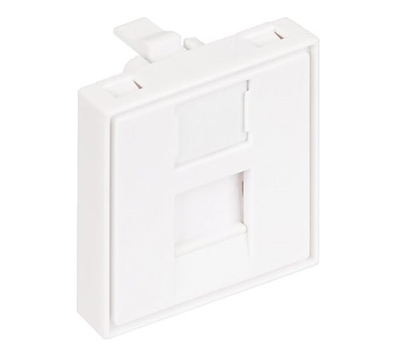 Лицевая панель NTSS PREMIUM для розеточных модулей типа Keystone 45x45 со шторкой NTSS-LP-PM-SIP-45X45-WT