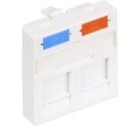 Лицевая панель NTSS PREMIUM для 2-х розеточных модулей типа Keystone 45x45 со шторкой NTSS-LP-PM-SIP2-45X45-WT