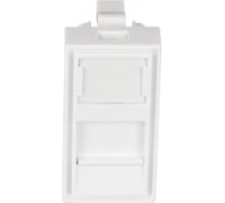 Лицевая панель NTSS PREMIUM для розеточных модулей типа Keystone 22.5x45 со шторкой NTSS-LP-PM-SIP-22.5X45-WT