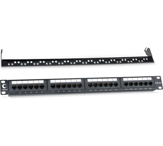 Патч-панель Cabeus 1U, 24 порта, RJ-45, категория 5e, PL-24-Cat.5e-Dual