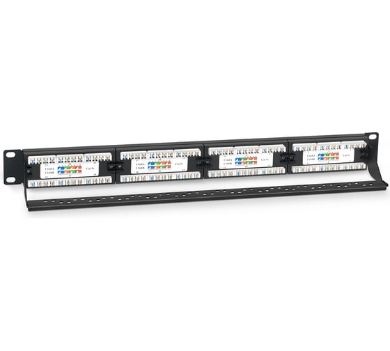 Патч-панель Cabeus 1U, 24 порта, RJ-45, категория 5e, PL-24-Cat.5e-Dual