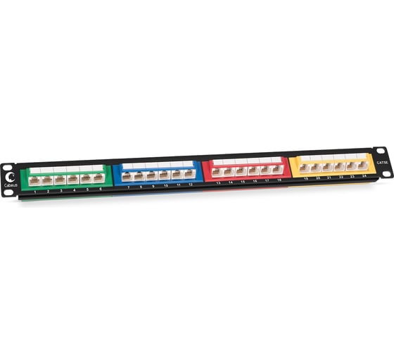 Патч-панель Cabeus 1U, 24 порта, RJ-45, категория 5e, PLCOL-24-Cat.5e-Dual