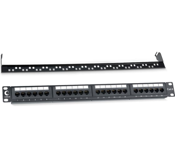 Патч-панель Cabeus 1U, 24 порта, RJ-45, категория 6, PL-24-Cat.6-Dual