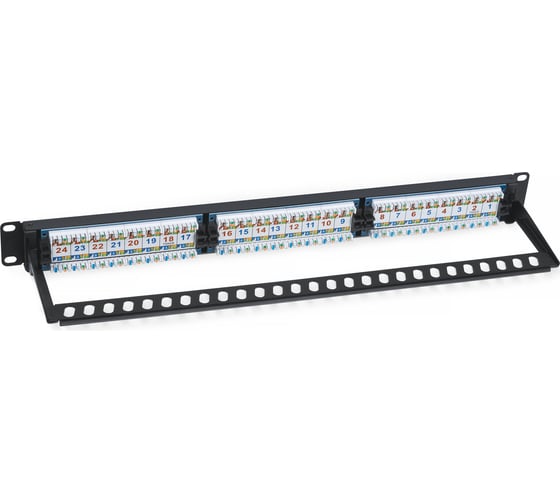Патч-панель Cabeus 1U, 24 порта, RJ-45, категория 6a, PL-24-Cat.6a-Dual