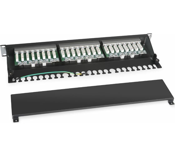 Патч-панель Cabeus 1U, 24 порта, RJ-45, категория 6, экранированная, PL-24-Cat.6-SH-Dual