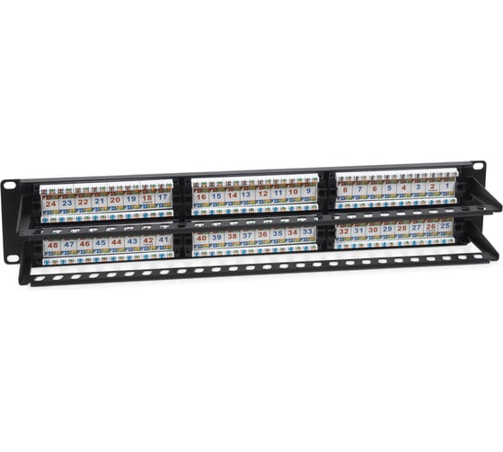 Патч-панель Cabeus 2U, 48 портов, RJ-45, категория 6, PL-48-Cat.6-Dual