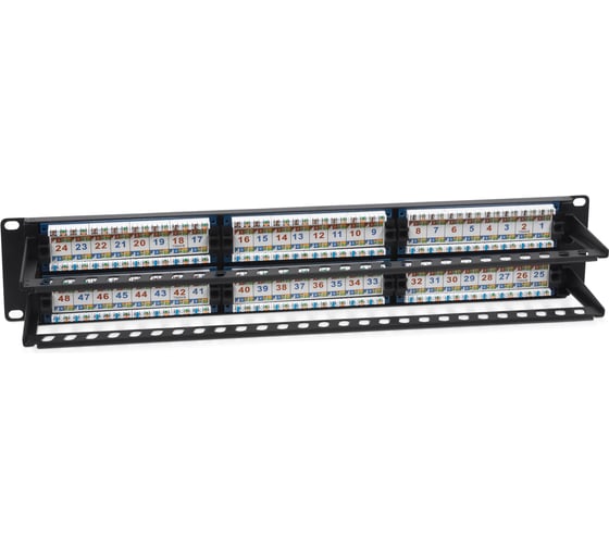 Патч-панель Cabeus 2U, 48 портов, RJ-45, категория 6a, PL-48-Cat.6a-Dual
