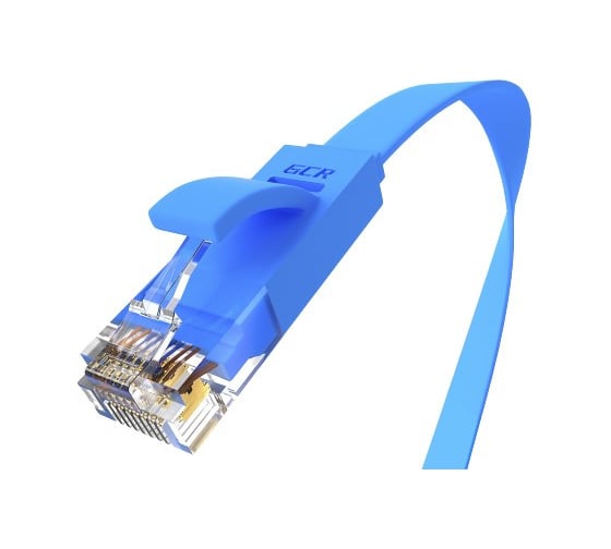Патч-корд RJ45 GCR PROF 0.3m, UTP медь категории 6, синий, 30 AWG, 10 Гбит/с, T568B VIVLNIC621-0.3m 1