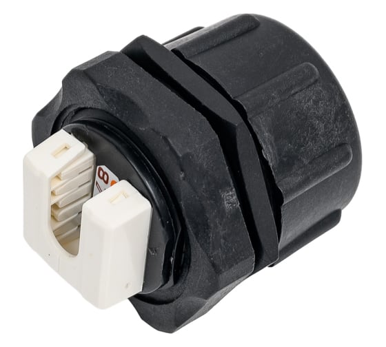Индустриальный модуль LANMASTER Keystone RJ45, категория6, STP, 180 градусов, IP68 LAN-OK45S6/180-WP