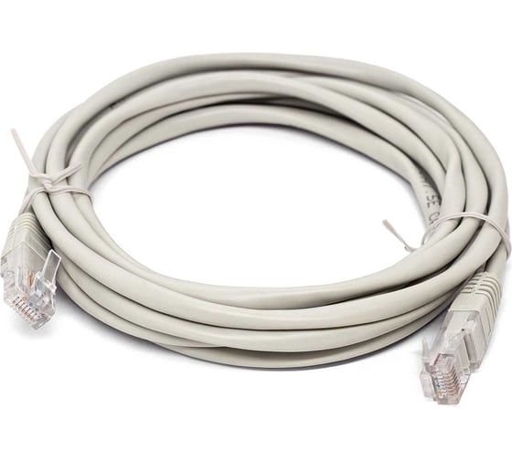 Кабель патч-корд Filum U/UTP 6 кат. 5м 26AWG(7x0.16 мм), чистая медь, LSZH, серый FL-U6-C-LSZH-5M
