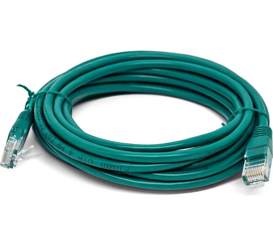 Кабель патч-корд Filum U/UTP 6 кат. 5м 26AWG(7x0.16 мм), чистая медь, LSZH, зеленый FL-U6-C-LSZH-5M-G