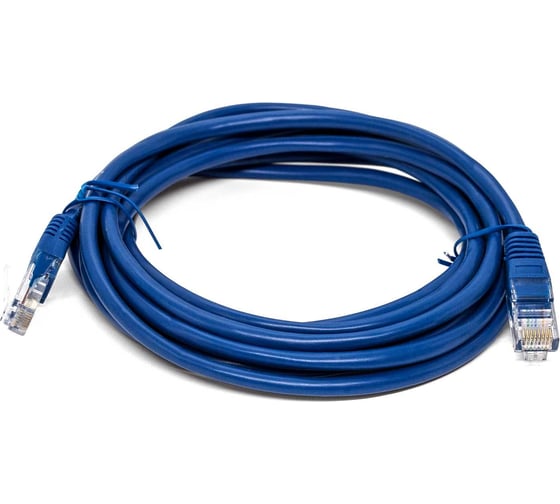 Кабель патч-корд Filum U/UTP 6 кат. 5м 26AWG(7x0.16 мм), чистая медь, LSZH, синий FL-U6-C-LSZH-5M-BL