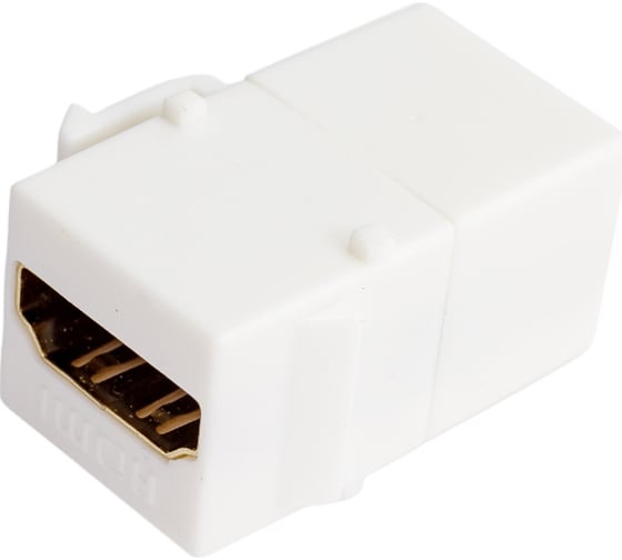 Вставка LANMASTER Keystone HDMI, мама-мама, 180 градусов, белая LAN-OK-HDMI-V-WH 1