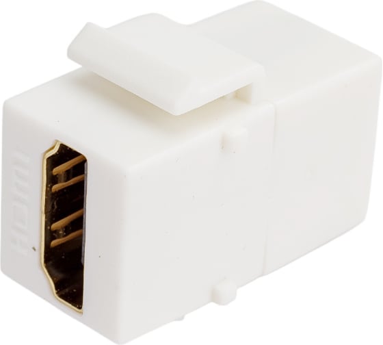 Вставка LANMASTER Keystone HDMI, мама-мама, 180 градусов, белая LAN-OK-HDMI-V-WH
