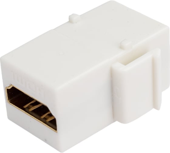 Вставка LANMASTER Keystone HDMI, мама-мама, 180 градусов, белая LAN-OK-HDMI-V-WH