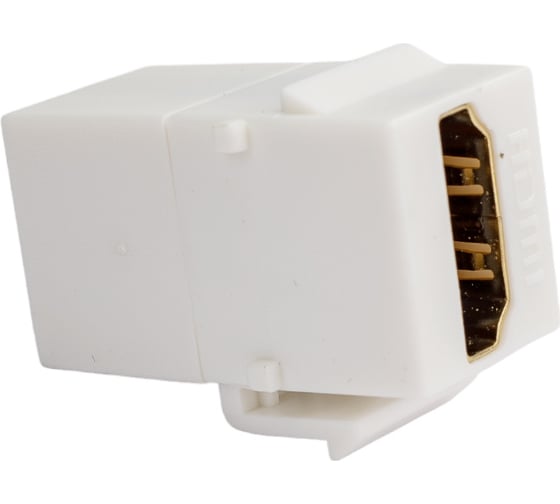 Вставка LANMASTER Keystone HDMI, мама-мама, 180 градусов, белая LAN-OK-HDMI-V-WH