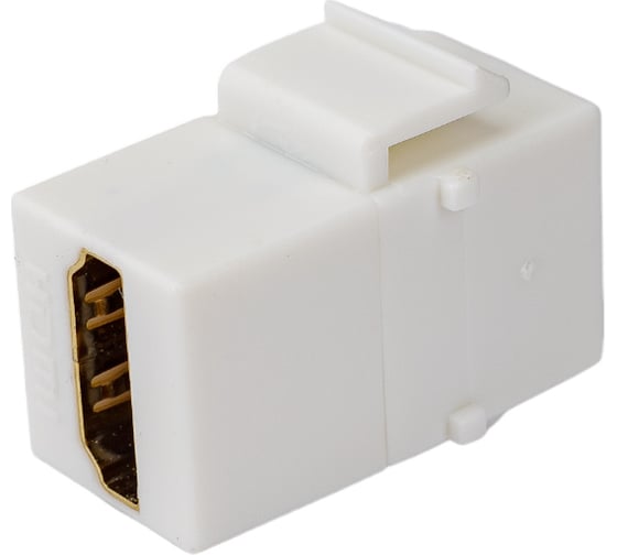 Вставка LANMASTER Keystone HDMI, мама-мама, 180 градусов, белая LAN-OK-HDMI-V-WH