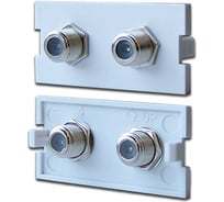 Модульная вставка LANMASTER с 2хF адаптерами, в розетку LAN-MB, белая LAN-MBP-2TV/F-WH