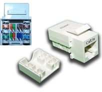 Вставка LANMASTER Keystone LAN-OK45UTP5E/N-WH