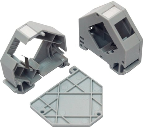 Бокс на DIN-рейку LANMASTER для установки модуля типа Keystone, серый LAN-DRF-10K/BX-GY