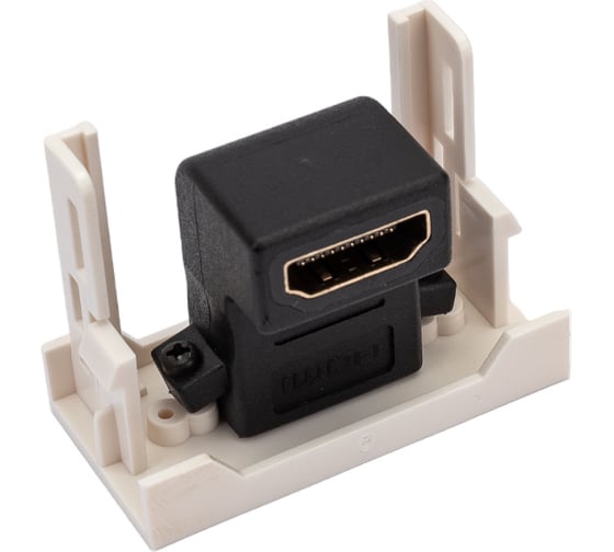Вставка LANMASTER Mosaic 22.5x45, с угловым адаптером HDMI, мама-мама, белая LAN-WA-LP-HD90CP-WH