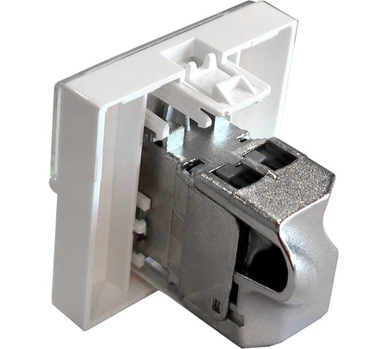 Вставка LANMASTER Mosaic 45x45, RJ-45 STP, категория5e, белая LAN-SIP-23S5E-WH
