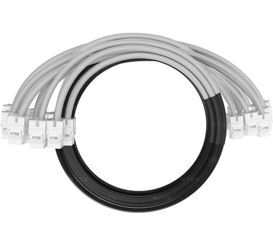 Кабельная сборка PREMIUM 6pc, UTP CAT5e, оконцована разъемами KEYSTONE RJ45 UTP CAT5e, заделка в чулке, вывод 0.6м, длина 3м, LSZH, серый -PC-PM-6-UTP-RJ45KJ-5e-S-0.6-3.0-LSZH-GY NTSS  NTSS-PC-PM-6-UTP-RJ45KJ-5e-S-0.6-3.0-LSZH-GY 1