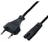 Кабель питания Cablexpert CEE 7/16-C7, 2х0.5мм2, 2.5А, 1.5м, черный, пакет, PC-184/2-1.5M 2