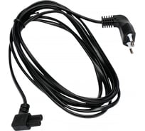 Кабель питания Cablexpert CEE 7/16-C7, 2x0.75мм2, 2.5А, VDE, угловыеразъемы, 3м, черный, пакет, PC-184A-VDE-3M