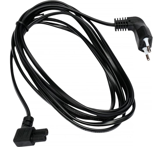 Кабель питания Cablexpert CEE 7/16-C7, 2x0.75мм2, 2.5А, VDE, угловыеразъемы, 3м, черный, пакет, PC-184A-VDE-3M 1