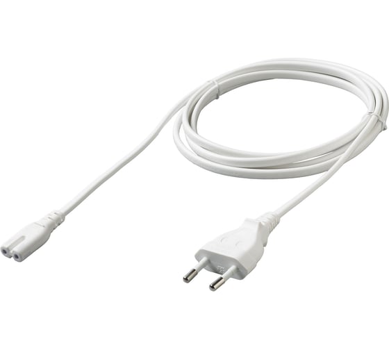 Кабель питания Cablexpert CEE 7/16-C7, 2x0.75мм2, 2.5А, VDE, 1.8м, белый, пакет, PC-184W-VDE-1.8M