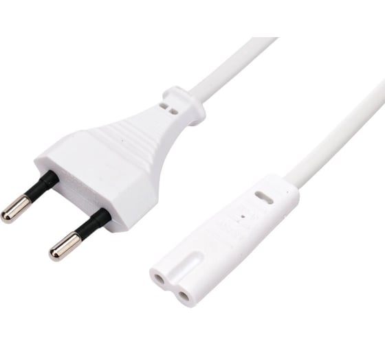 Кабель питания Cablexpert CEE 7/16-C7, 2x0.75мм2, 2.5А, VDE, 1.8м, белый, пакет, PC-184W-VDE-1.8M