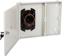 Оптический настенный распределительный кросс ITK укомплектованный: адаптеры LC (duplex) 12шт; пигтейлы LC/UPC 9/125 (OS2); сплайс-кассета; КДЗС FOBX16-N-12LCUD09